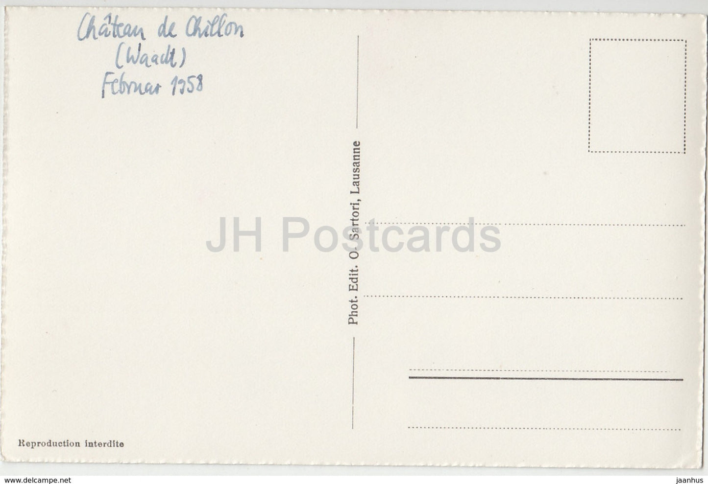 Montreux - Chateau de Chillon - Entree des prisons - 3480 - Switzerland - 1958 - used