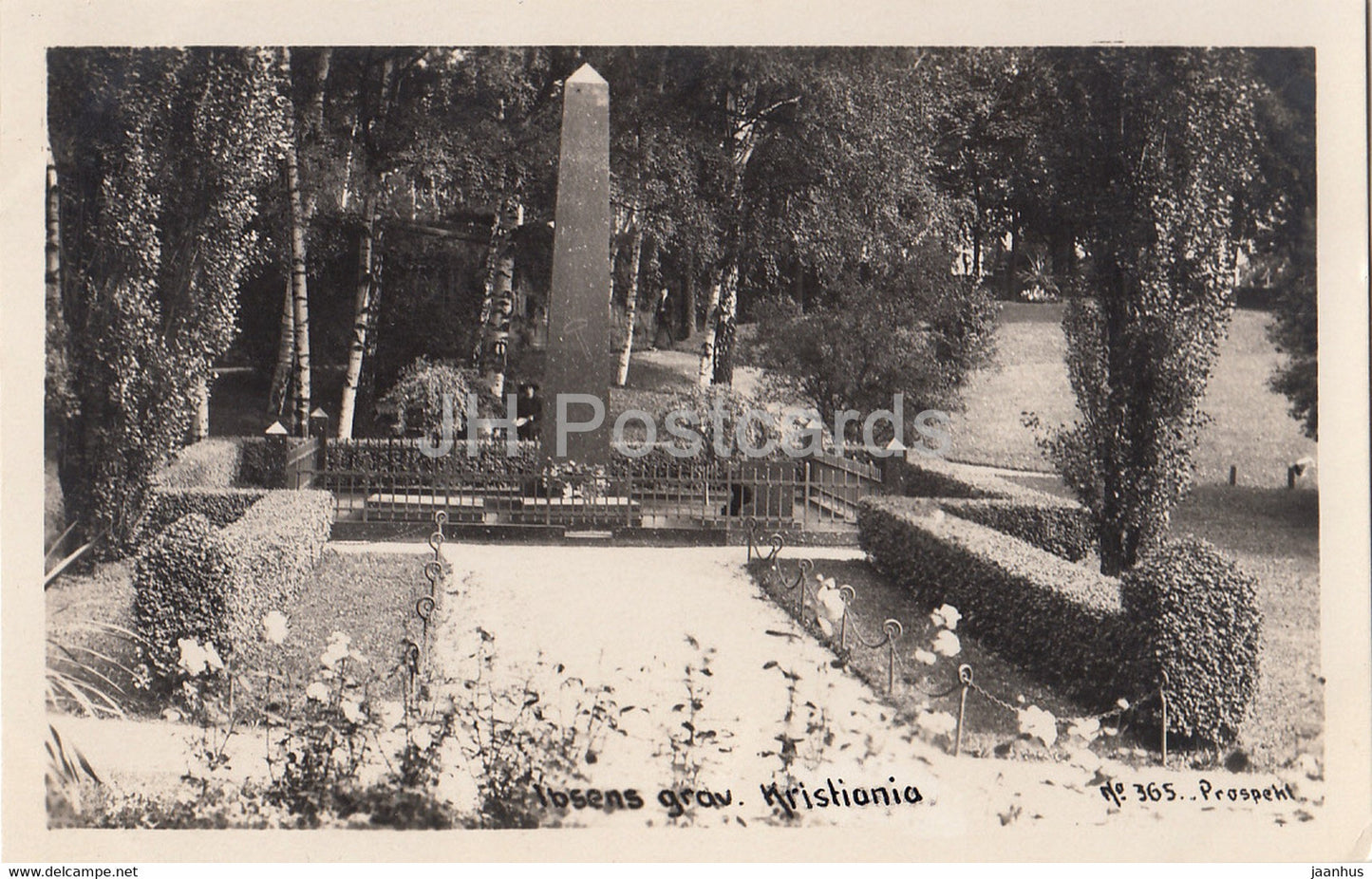 Kristiania - Oslo - Ibsens Grav - Ibsen Grave - 365 - old postcard - Norway - unused - JH Postcards