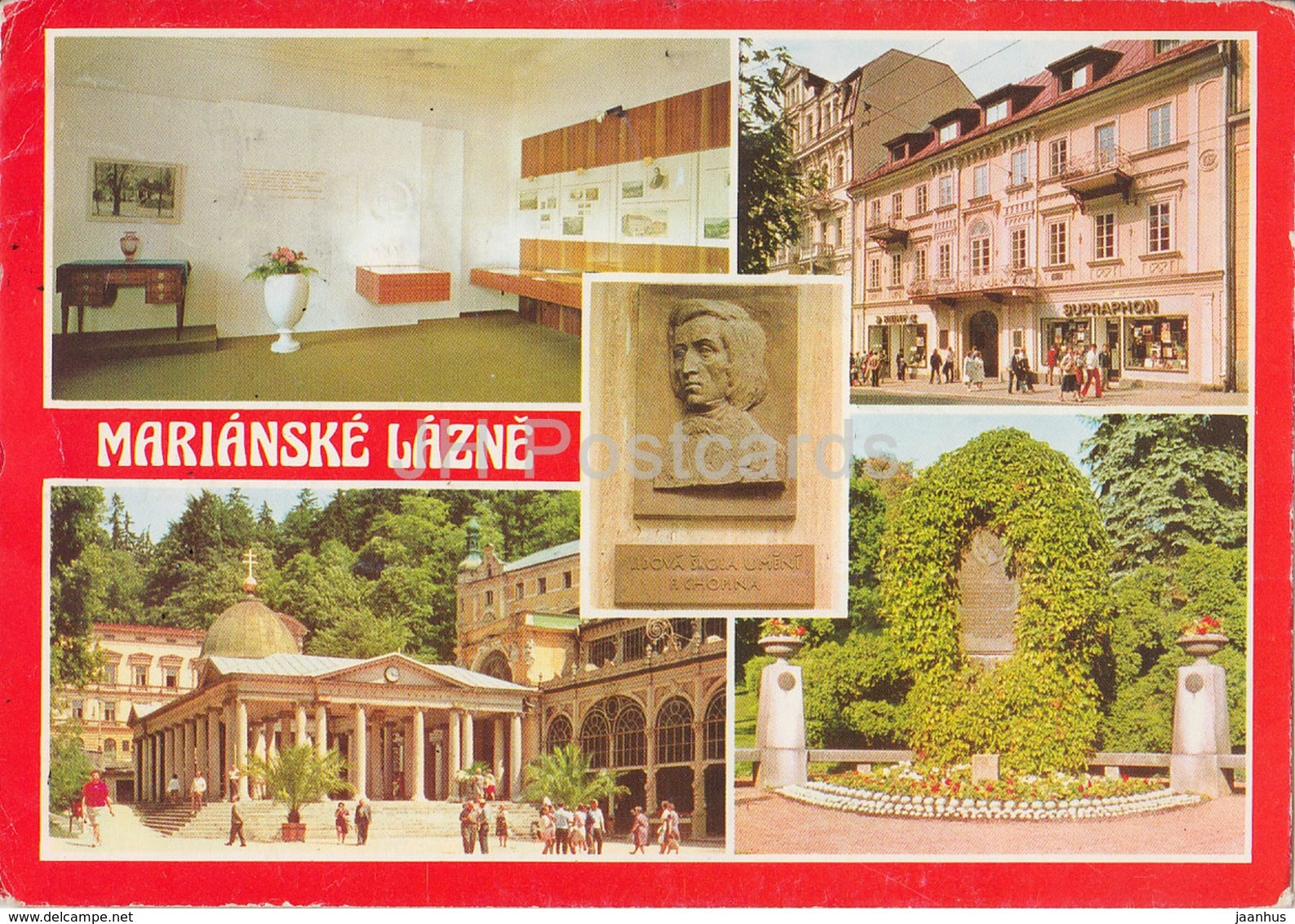 Marianske Lazne - Spa Town - Chopin monument and House - source - multiview - Czechoslovakia - Czech Republic - used - JH Postcards