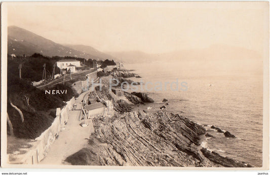 Nervi - view - old postcard - Italy - unused - JH Postcards