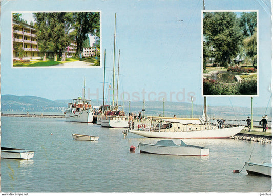 Balaton - Balatonlelle - hotel - sailing boat - 1977 - Hungary - used - JH Postcards