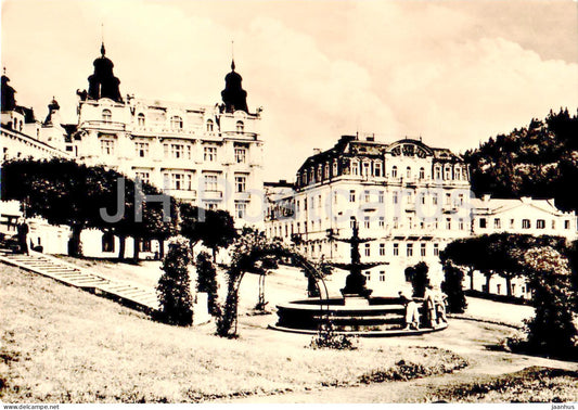 Marianske Lazne - namesti presidenta Gottwalda - Gottwald square - Czech Republic - Czechoslovakia - unused - JH Postcards