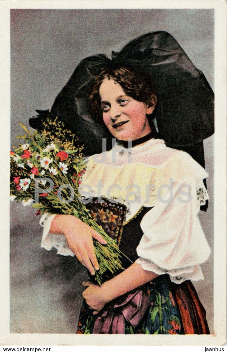 Alsacienne - 10 - folk costumes - old postcard - 1947 - France - used - JH Postcards