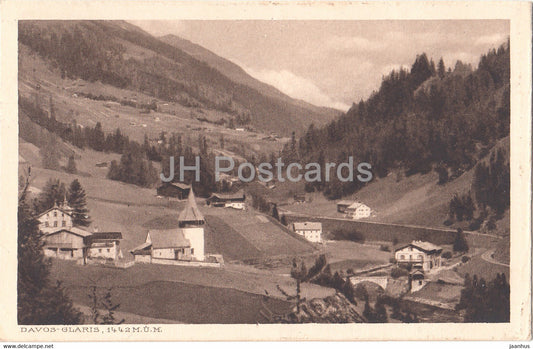 Glaris Davos - 1442 m - old postcard - 1922 -  Switzerland - used - JH Postcards