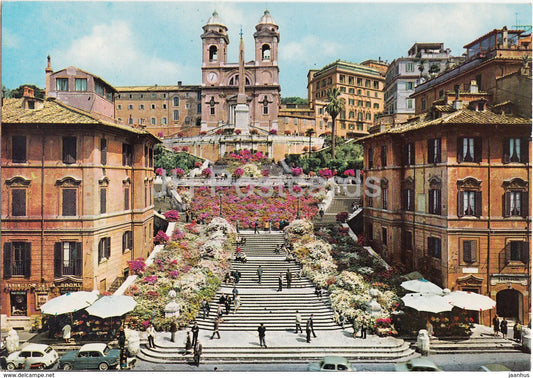 Rome - Roma - Spain's Square and the Trinita dei Monti - 258 - Italy - unused - JH Postcards