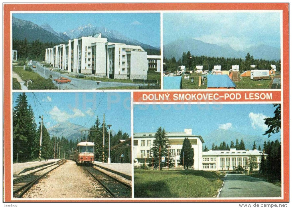 Dolny Smokovec - Pod Lesom - camping area - Electric railway - High Tatras - Czechoslovakia - Slovakia - used 1985 - JH Postcards