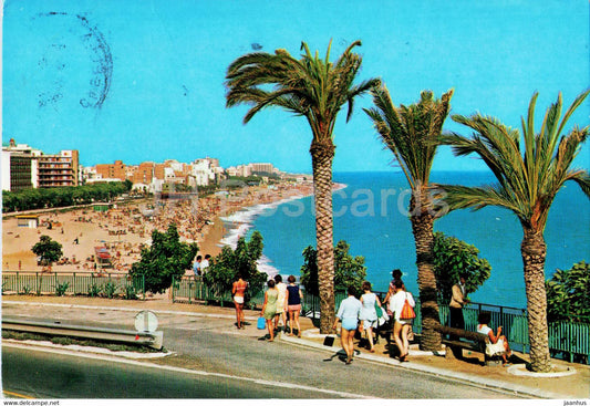 Calella - Playa y Palmeras - Beach and Palm Trees - 101 - 1991 - Spain - used - JH Postcards