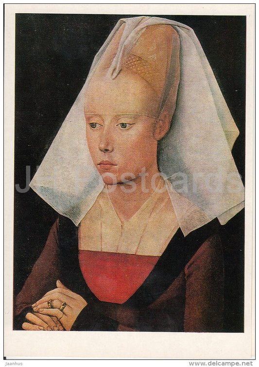 painting by Rogier van der Weyden - Portrait of a Woman - Dutch art - 1986 - Russia USSR - unused - JH Postcards