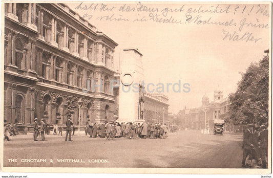 London - The Cenotaph & Whitehall - old postcard - 1929 - England - United Kingdom - used - JH Postcards