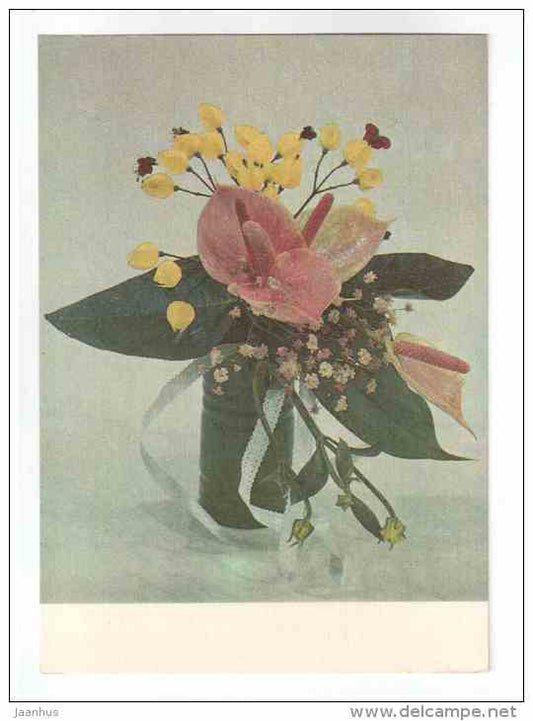 Flowers for Mother 7 - flowers - compositions - 1987 - Estonia USSR - unused - JH Postcards