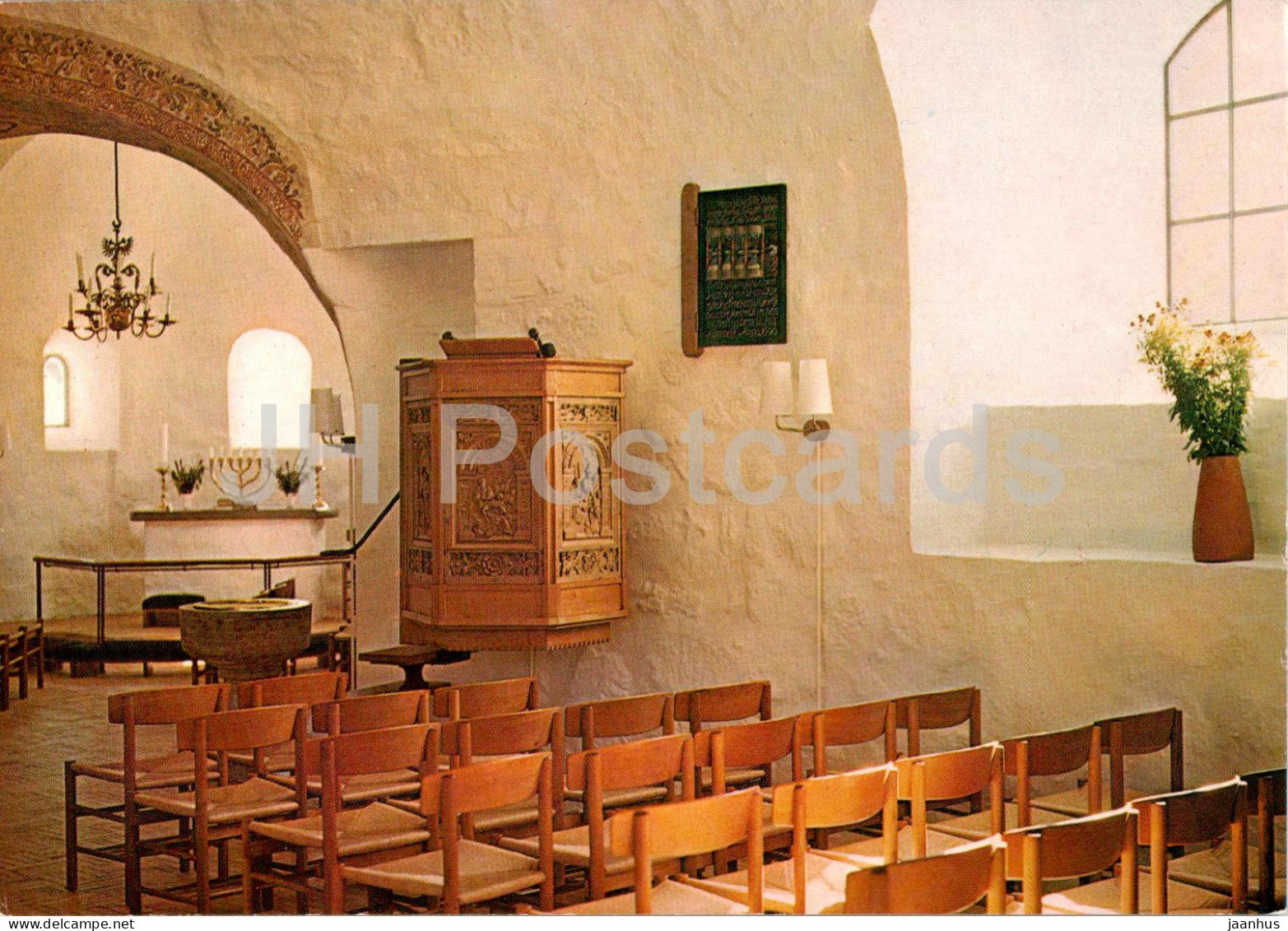 Bornholm - Interior Rundkirke - Ny Kirke - interior of round church - 1656 - Denmark - unused - JH Postcards