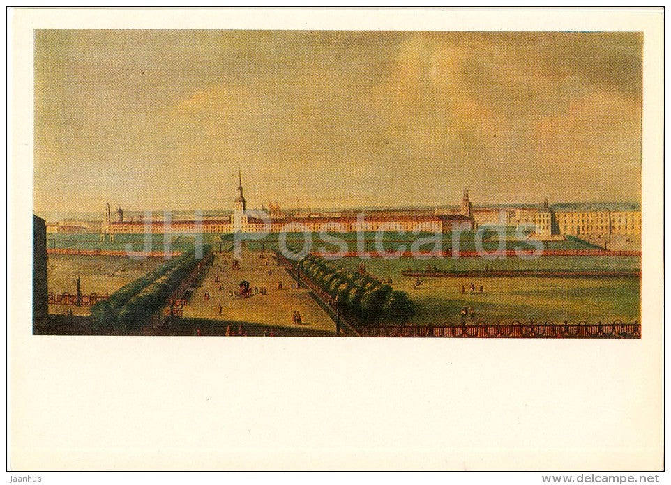 painting by Unknown Artist - View of the Admiralty from Nevski Prospekt - Russian art - Russia USSR - 1981 - unused - JH Postcards