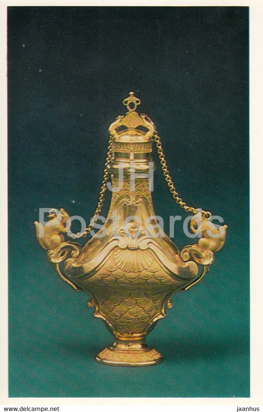 Jewels - Gold Scent Bottle - England 18th Century - The Hermitage - Leningrad - Russia - USSR - 1982 - used - JH Postcards