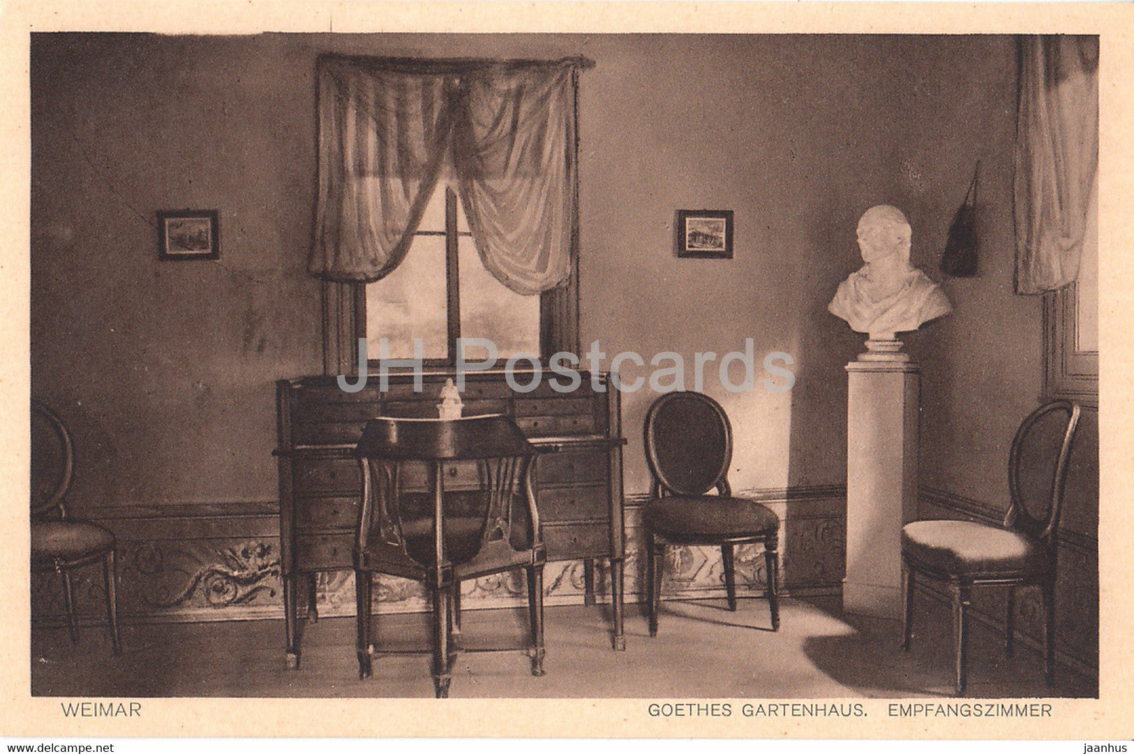 Weimar - Goethes Gartenhaus - Empfangszimmer - old postcard - 1928 - Germany - used - JH Postcards