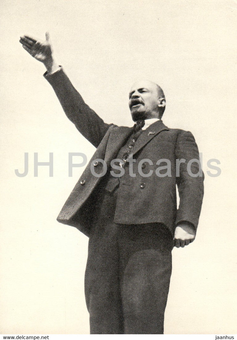 Vladimir Lenin - Lenin speaks in Red Square at the unveiling of the monument to S. Razin - 1965 - Russia USSR - unused - JH Postcards