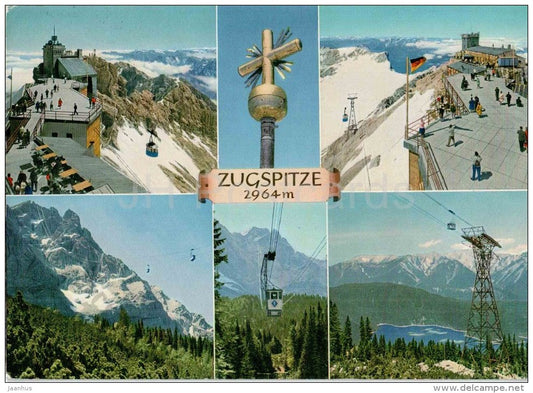 Zugspitze 2964 m - 170 - mountains - Germany - 1967 gelaufen - JH Postcards