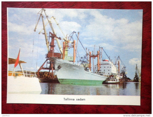 the harbour of Tallinn - port - ship Pärnu - 1975 - Estonia - USSR - unused - JH Postcards