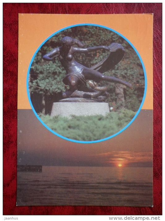 sculpture - Egle - the queen of snakes - Palanga - 1987 - Lithuania - USSR - unused - JH Postcards