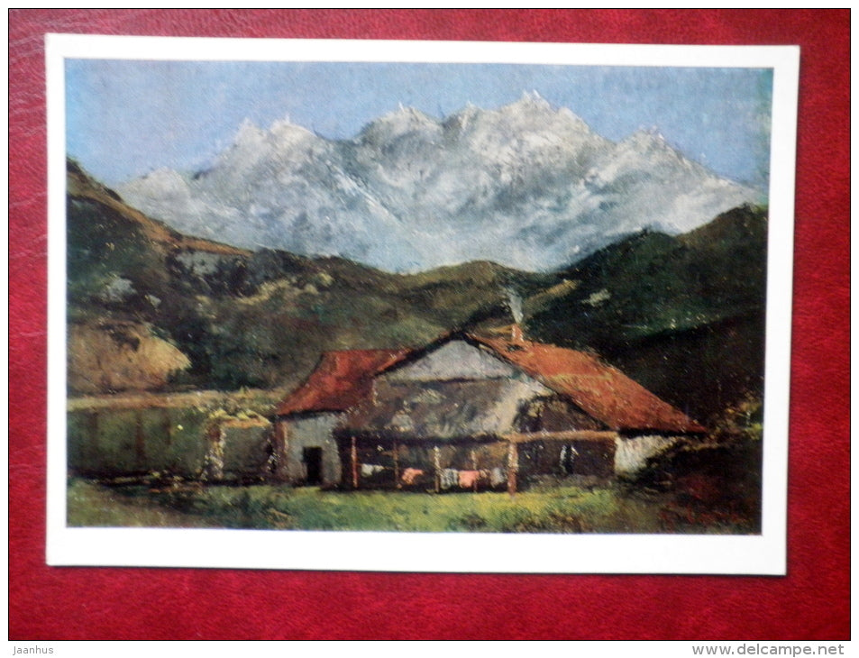 painting by G. Courbet - The Mountain Hut - french art - unused - JH Postcards