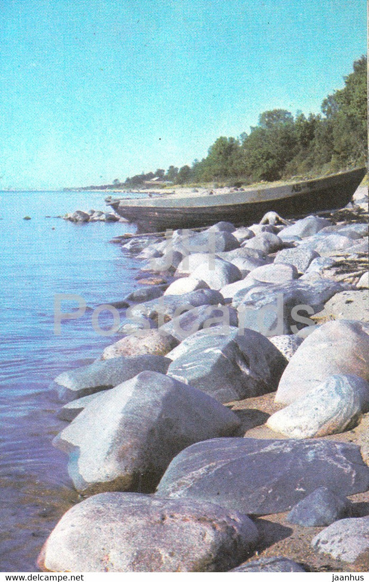 Latvian Nature - Seashore near Kusisi - boat - 1976 - Latvia USSR - unused - JH Postcards