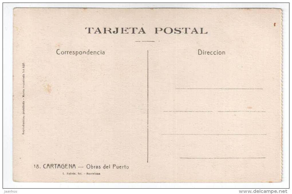 Obras del Puerto , Cartagena - 18 - L. Roisin - old postcard - Spain - unused - JH Postcards