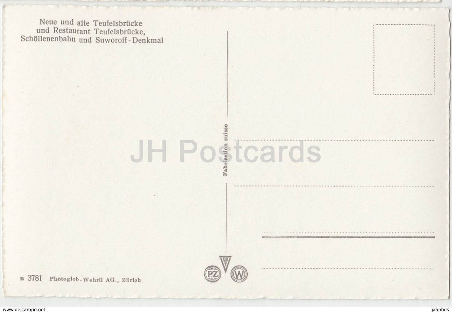 Neue und Alte Teufelsbrücke und Restaurant - Schollenenbahn - Wagen - 3781 - Schweiz - alte Postkarte - unbenutzt