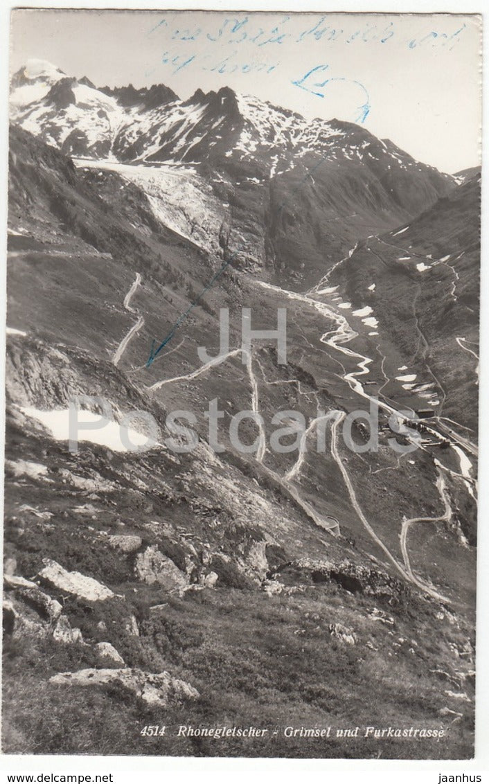 Rhonegletscher - Grimsel und Furkstrasse - 4514 - Switzerland - 1963 - used - JH Postcards