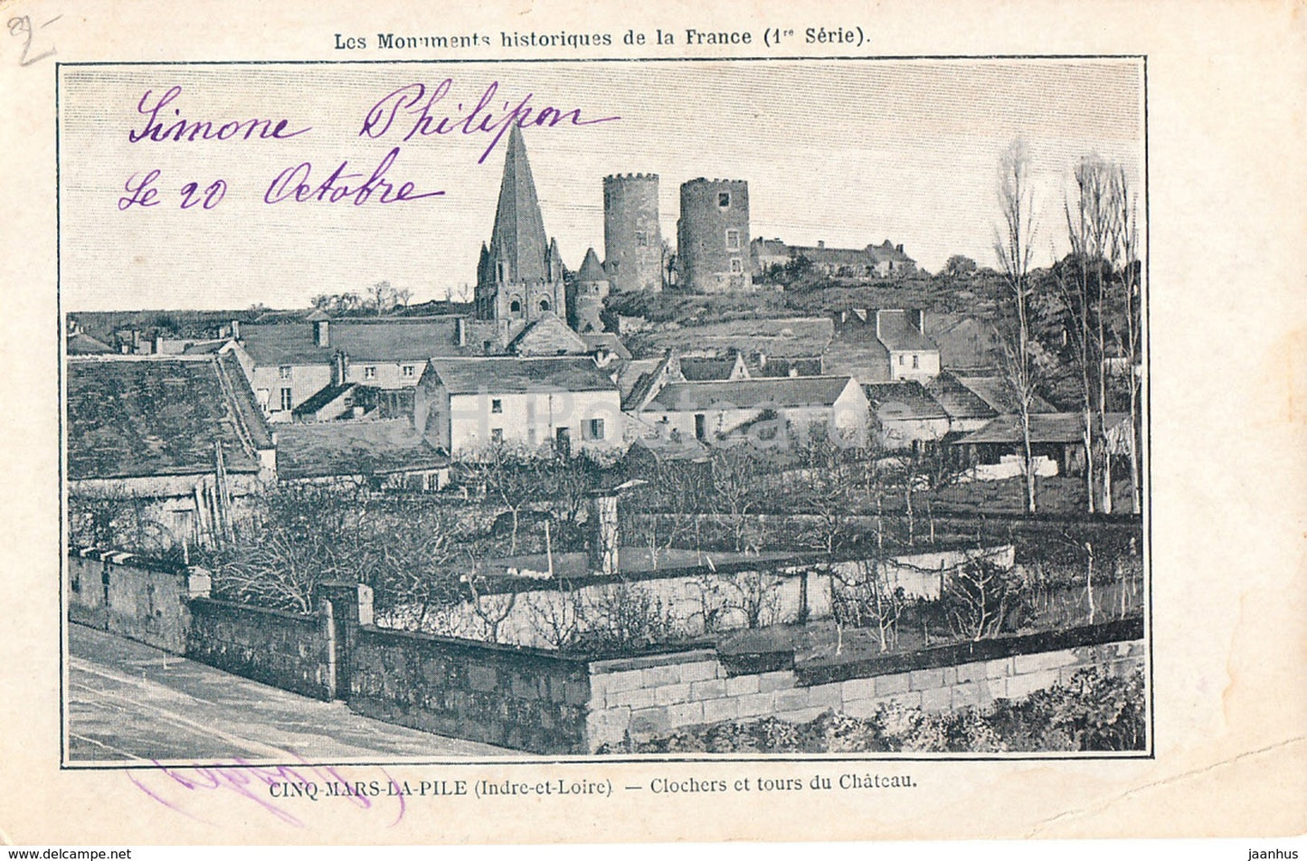 Cinq Mars La Pile - Clochers et tours du Chateau - cathedral - 22 - old postcard - 1902 - France - used