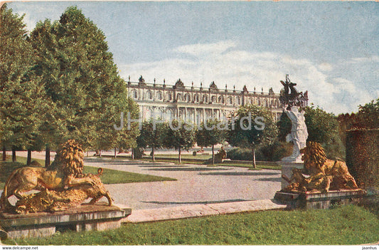 Schloss Herrenchiemsee - Gartenseite links - castle - 415 - old postcard - Germany - unused - JH Postcards