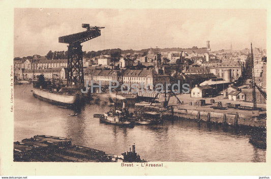 Brest - L'Arsenal - ship - old postcard - France - used - JH Postcards