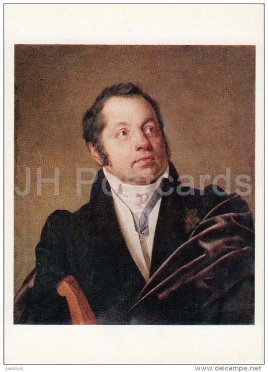 illustration by O. Kiprensky - Portrait of a Unknown Man , 1830s - Russian Art - 1978 - Russia USSR - unused - JH Postcards