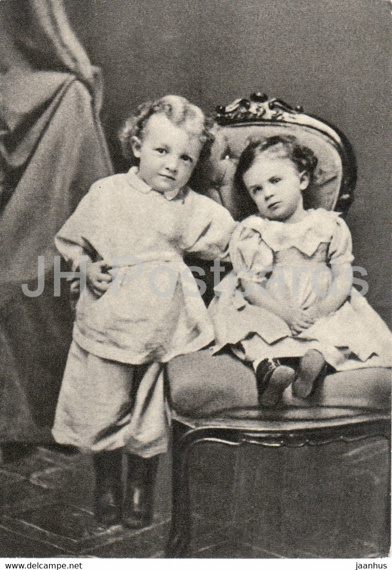 Vladimir Lenin - Lenin at the age of four and his sister Olga , 1874 - 1965 - Russia USSR - unused - JH Postcards