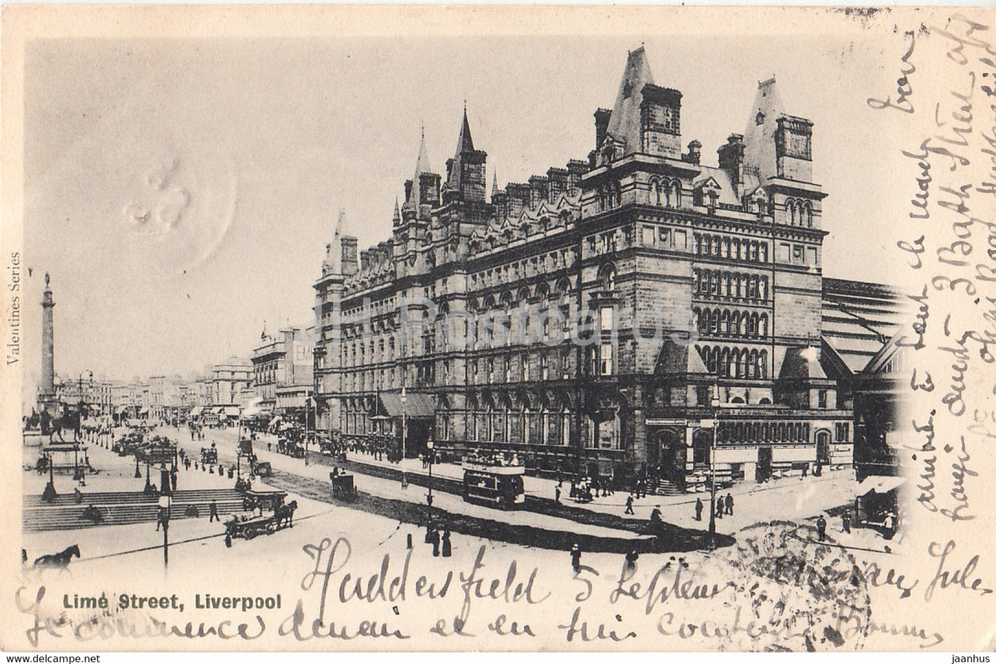 Liverpool - Lime Street - tram - old postcard - 1902 - England - United Kingdom - used - JH Postcards