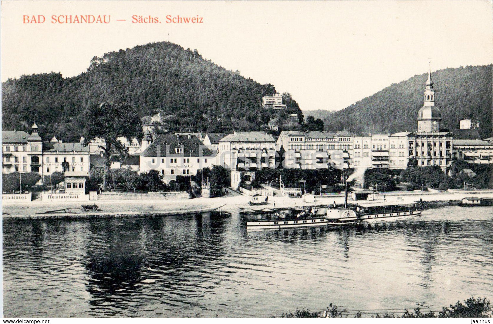 Bad Schandau - Sachs Schweiz - ship - steamer - old postcard - Germany - unused - JH Postcards