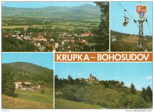 panorama - cable way - Krupka Bohosudov - Czechoslovakia - Czech - used 1976 - JH Postcards