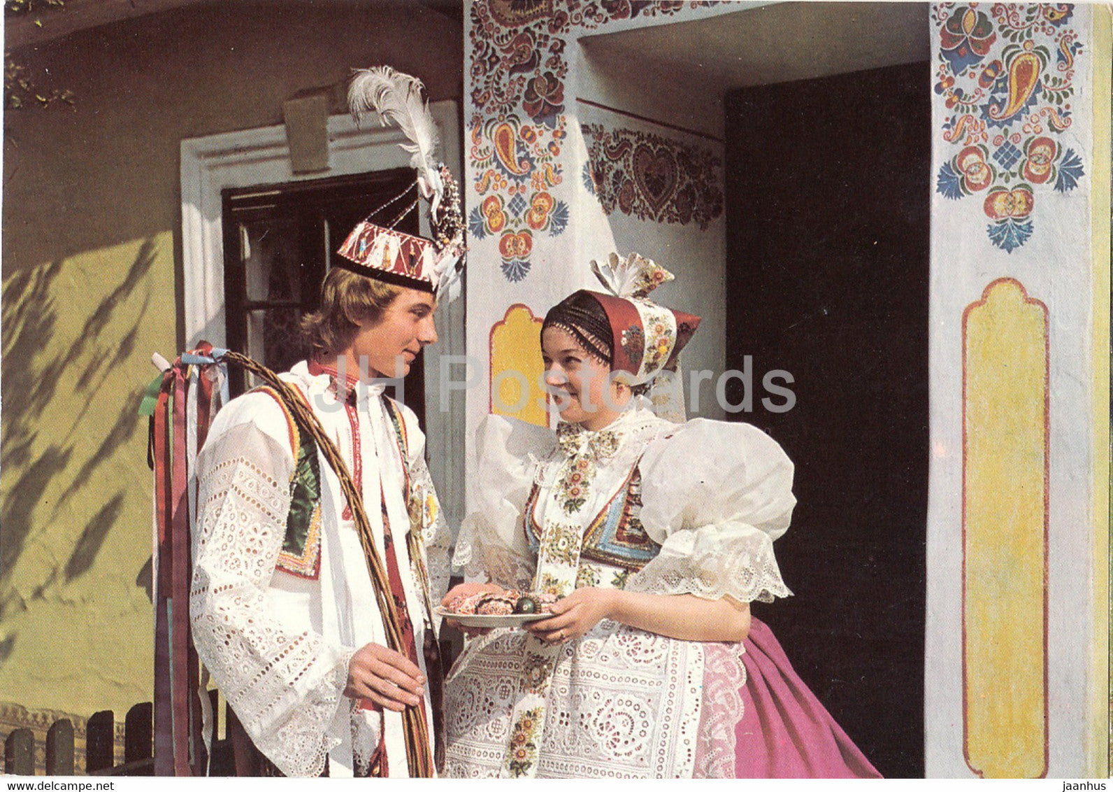 SG Velky Senov - Czech folk costumes - 1983 - Czech Republic - Czechoslovakia - used - JH Postcards