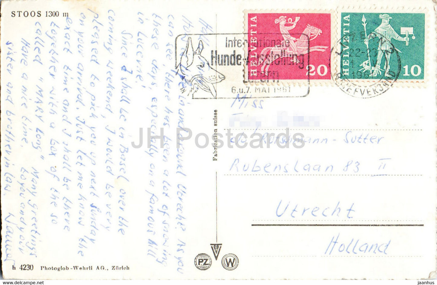 Stoos 1300 m - 4230 - 1961 - Switzerland - used