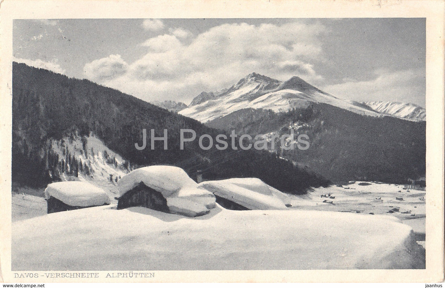 Davos Verschneite Alphutten - 16 - old postcard -  Switzerland - used - JH Postcards