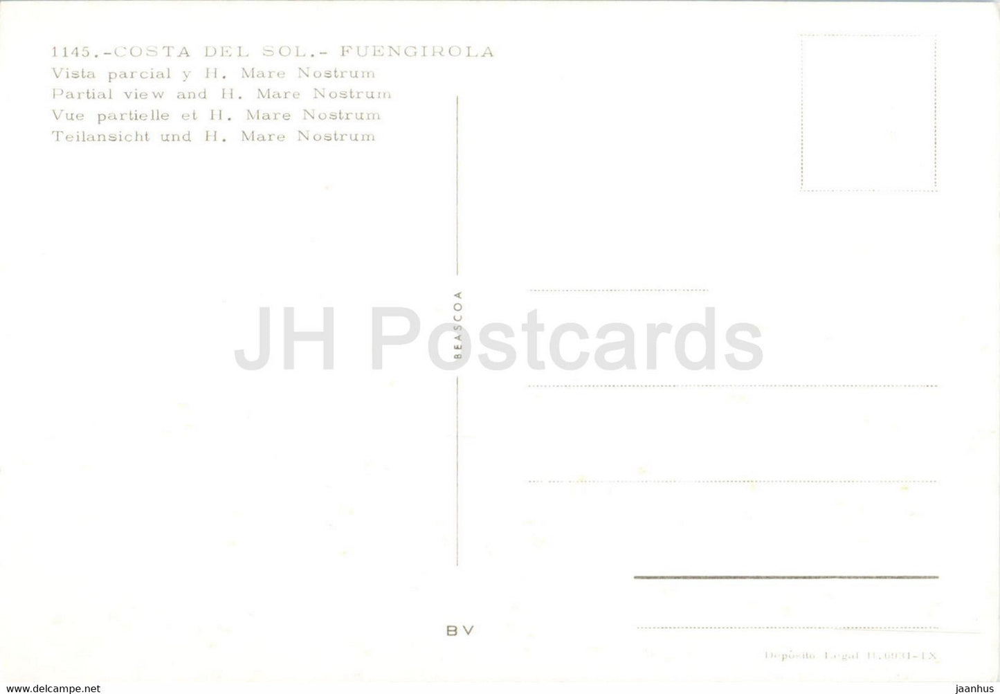 Costa del Sol - Fuengirola - Vista parcial y H Mare Nostrum - 1145 - Espagne - inutilisé