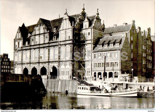 Gdansk - Zielona Brama od strony Motlawy - Green Gate from the side of the Motlawa River ship boat 1970 - Poland - used - JH Postcards