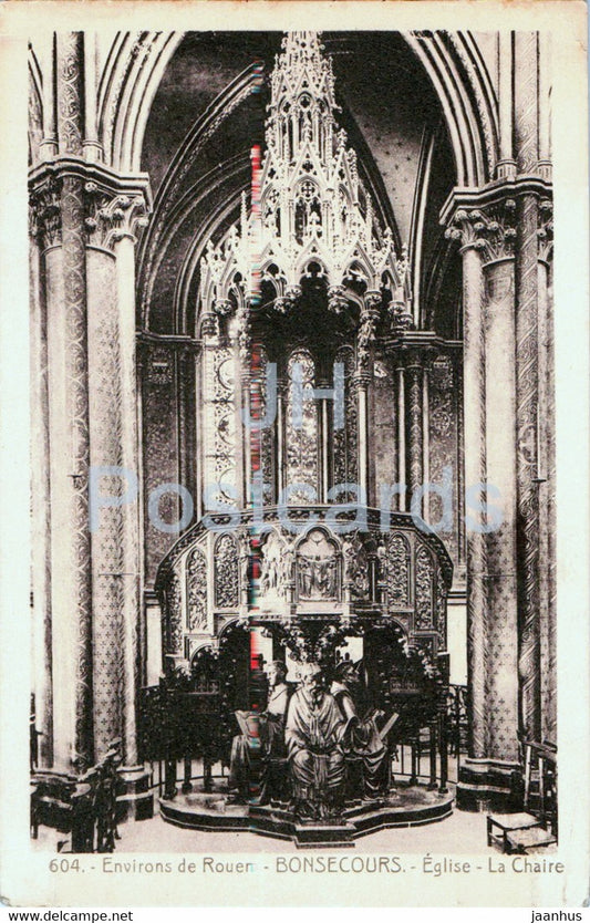 Environs de Rouen - Bonsecours - Eglise - La Chaire - 604 - old postcard - France - unused - JH Postcards