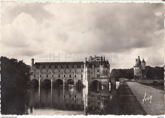 Chenonceaux - Le Chateau - Facade est - old postcard - 1950 - France - used - JH Postcards