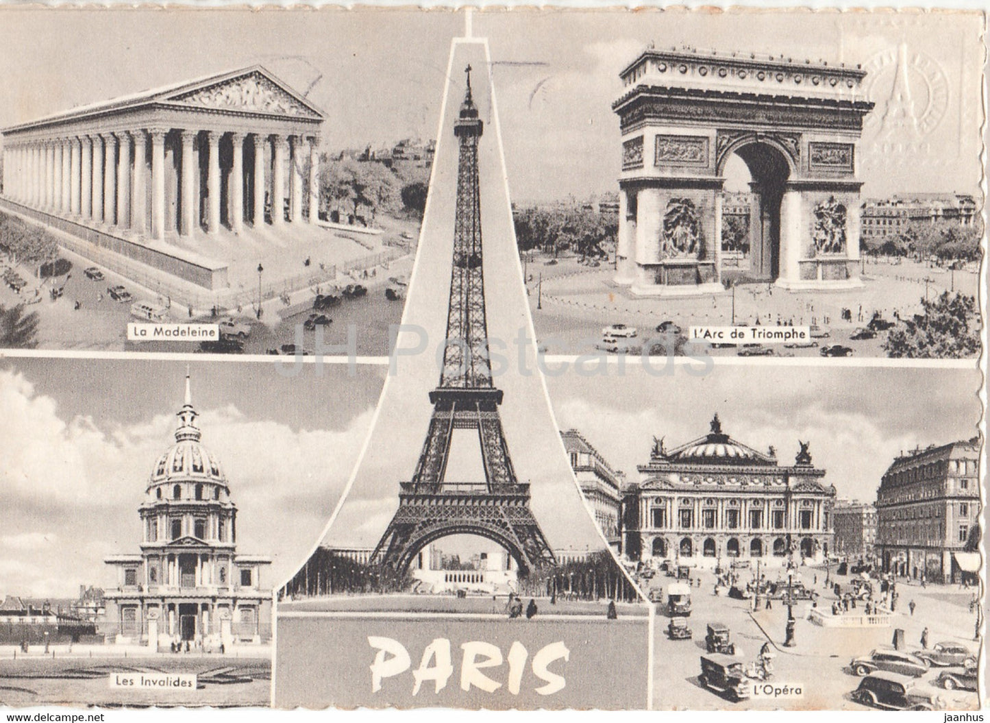 Paris - La Tour Eiffel - La Madeleine - L'Arc de Triomphe - Les Invali – JH  Postcards