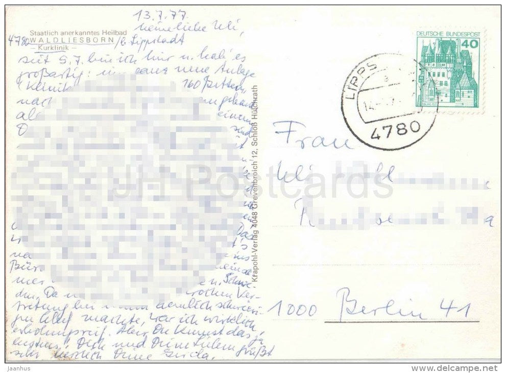 Bad Waldliesborn - Heilbad - Kurklinik - 1977 gelaufen - JH Postcards