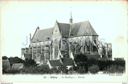 Clery - La Basilique - Abside - cathedral - 64 - old postcard - France - unused - JH Postcards