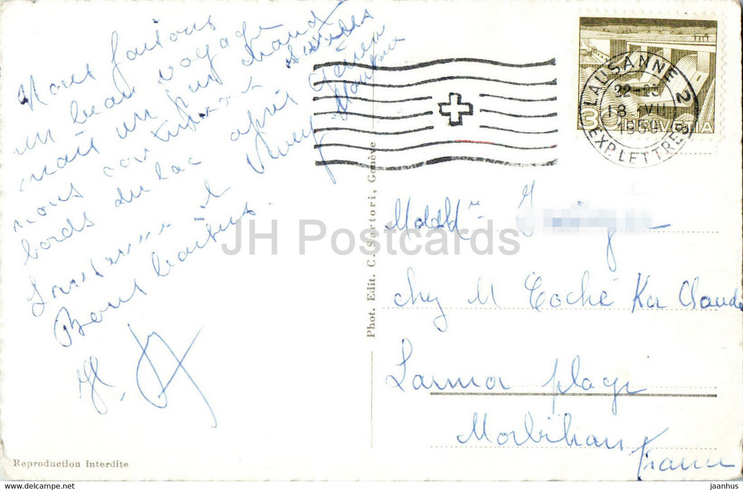 Ouchy - Le Port - 611 - alte Postkarte - 1959 - Schweiz - gebraucht