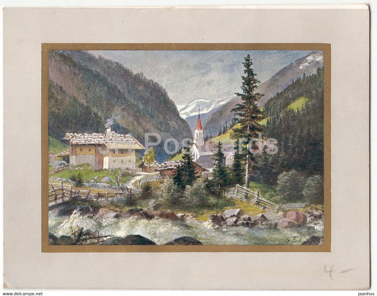 New Year Greeting Card - Herzlichen Gluckwunsch zum Neuen Jahre - Herisau - Edwin Beckh old postcard - Germany - unused - JH Postcards