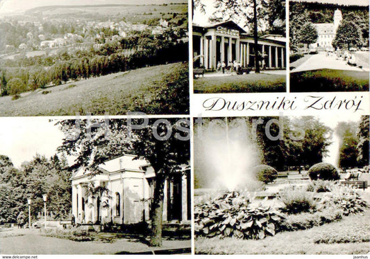 Duszniki Zdroj - Pijalnia - Klub kawiarnia - Park zdrojowy - Pump Room - Cafe Club - Spa Park multiview - Poland - used - JH Postcards