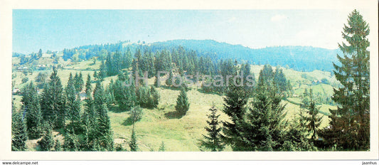 view of the Bukovets pass - Hutsul Places - 1986 - Ukraine USSR - unused - JH Postcards