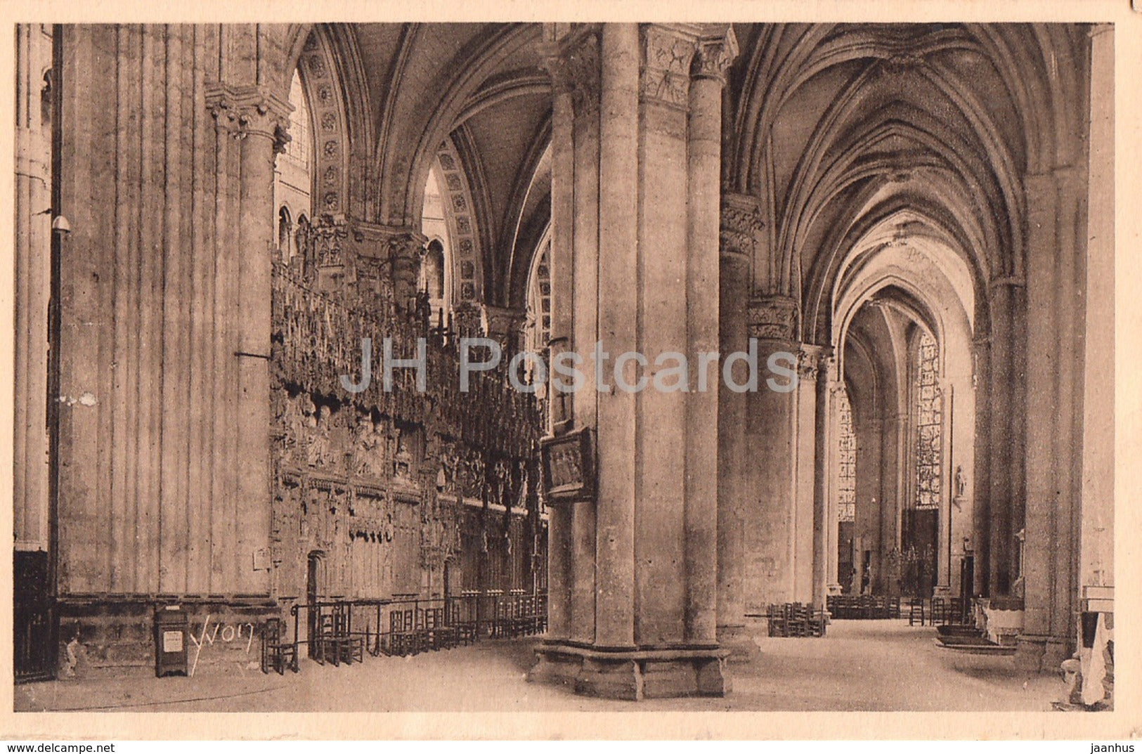 Chartres - Interieur de la Cathedrale - Le Deambulatoire - 8 - cathedral - old postcard - France - unused